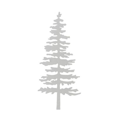 Weihnachts-Fensterbildaufkleber Weiß Tannenbaum fein gezeichnet 23 x 49 cm