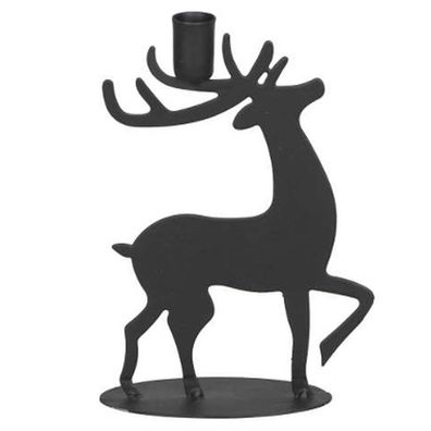 Posiwiokerzenhalter Hirsch schwarz 9 x 4 x 13 cm