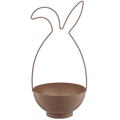 GASPER Creativ home Metallgestell Hase mit Schale 21 cm x 20 cm x 44 cm mandel