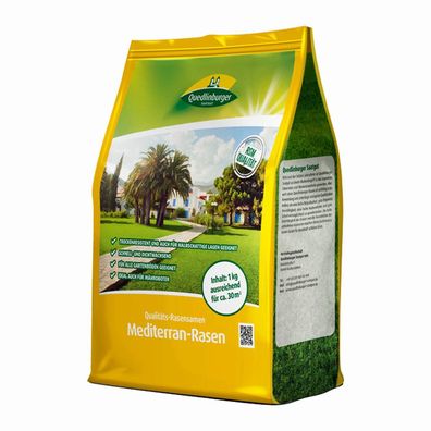 Quedlinburger KLBB Mediterran-Rasen 1 kg - Rasensamen