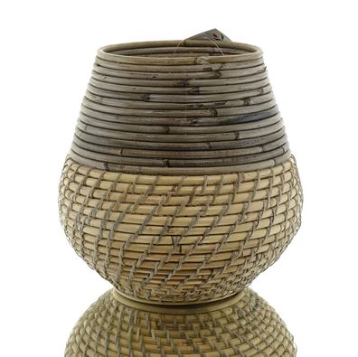 VAN DER LEEDEN Topf Stripe/Lombok grau blond Ø 24 Höhe 25 cm