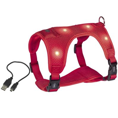 Nobby® LED-Geschirr Flash Mesh rot L Brust: 55-70 cm; Bauch: 60-80 cm