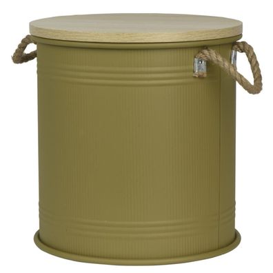 Kaemingk Eisentonne mit Deckel grün Ø 35 cm H: 37,5 cm