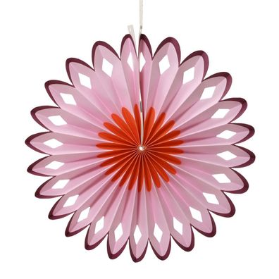 Decoris® Papierblumenaufhänger - Papierrosette Rosa & Rot Ø 30 cm