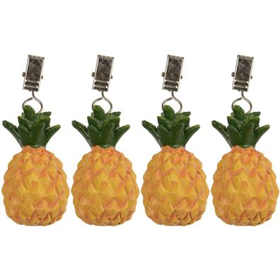 Kaemingk Tischdeckengewicht Ananas L: 14 cm W: 7 cm H: 3,7 cm - 4 Stück Polyresin