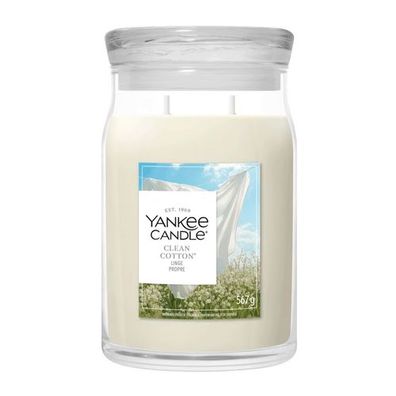 Duftkerze im Glas Clean Cotton, 567 g, YANKEE CANDLE, Brenndauer bis 80h