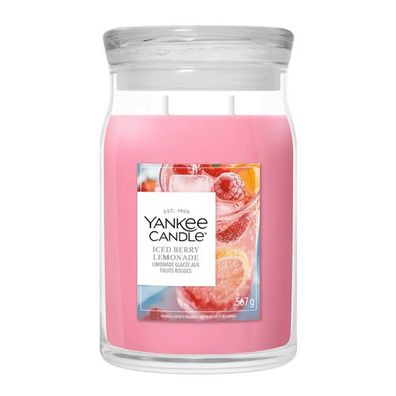 Duftkerze im Glas Iced Berry Lemonade, 567 g, YANKEE CANDLE, Brenndauer bis 80h