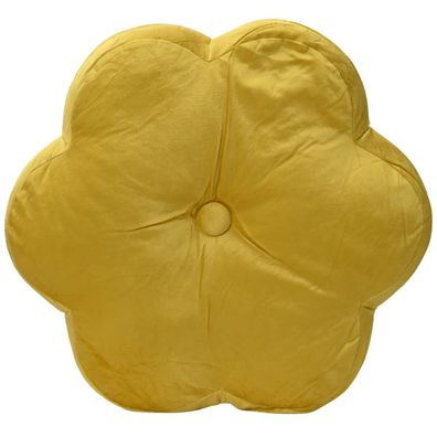 Decoris® Indoor-Kissen Blüte Gelb Ø 38 cm - Polyester