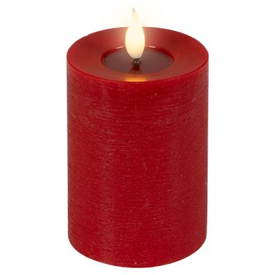 LED-Kerze rot Wachs Ø 7,5 cm H: 13,5 cm ww