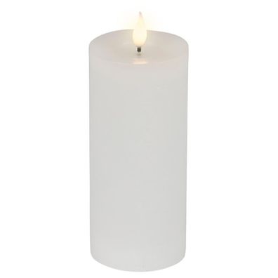 LED-Kerze weiß Wachs Ø 7,5 cm H: 20 cm ww