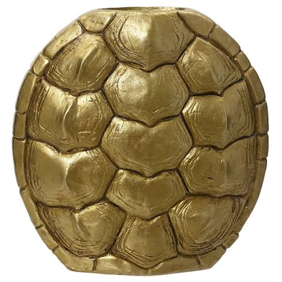 Kaemingk Vase Schildkrötenpanzer goldfarben L: 24,4 cm W: 9,2 cm H: 24,8 cm - Polyres