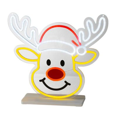 Neon LED Hirsch L: 10 cm W: 40 cm H: 37 cm - bunt
