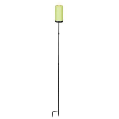 Lumineo Solar Kerze auf Stab grün Ø 7 cm H: 117 cm - Kunststoff - Eisen