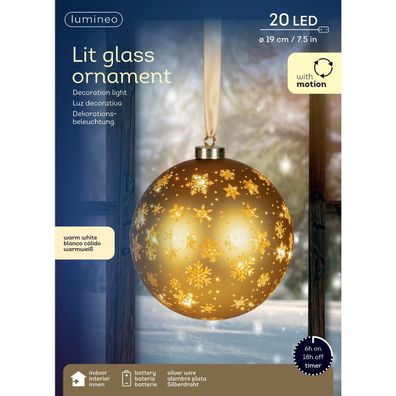 Batt. Micro LED Glaskugel goldfarben Ø 19 cm ww