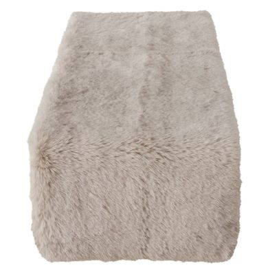 Plüsch-Tischläufer beige L: 140 cm B: 33 cm H: 3 cm