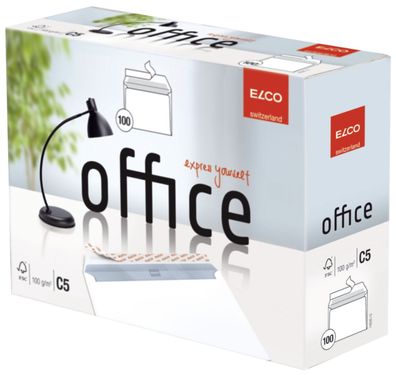 Elco 74535.12 Briefumschlag Office in Shop Box - C5, hochweiß, haftklebend, ohne Fens