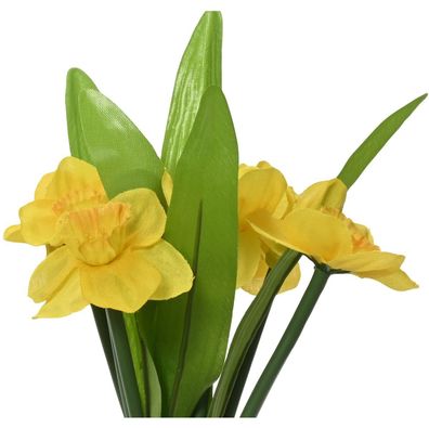 Everlands Mini-Osterglocken Gelb Ø 5,5 cm 25 cm 7er Bund - Kunstblumen