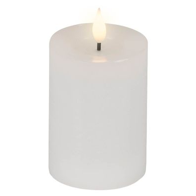 LED-Kerze weiß Wachs Ø 7,5 cm H: 13,5 cm ww