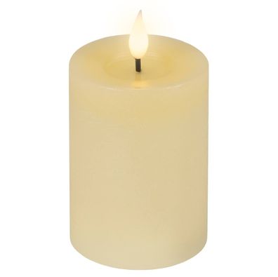 LED-Kerze cremefarben Wachs Ø 7,5 cm H: 13,5 cm ww