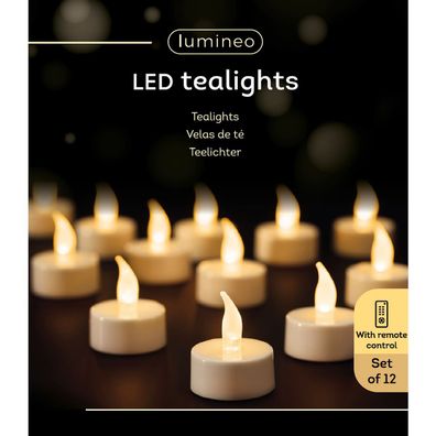 Batt. LED Teelicht 12 Stk. Ø 3,8 cm H: 4,6 cm