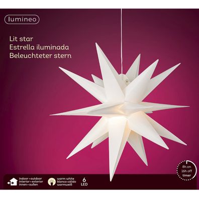 LED Stern Weiß Ø 40 cm warmweiß - Kunststoff
