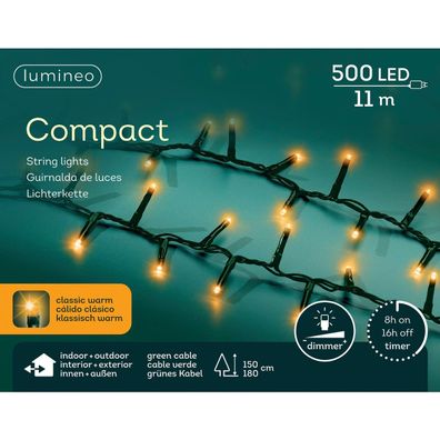 LED Lichterkette Comp. 11m 500 L. - grün/kw