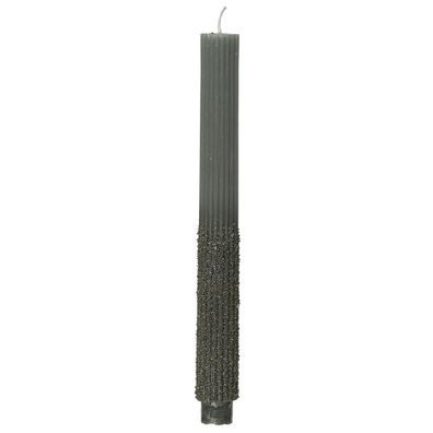 Stabkerzen grau mit Glitter Ø 2,8 cm H: 26,5 cm - 2 Stück
