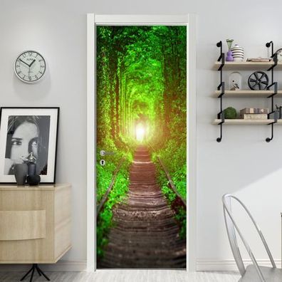 Türtapete 88x200cm Natürlicher Waldweg – Natur Türposter Fototapete AstraDesign