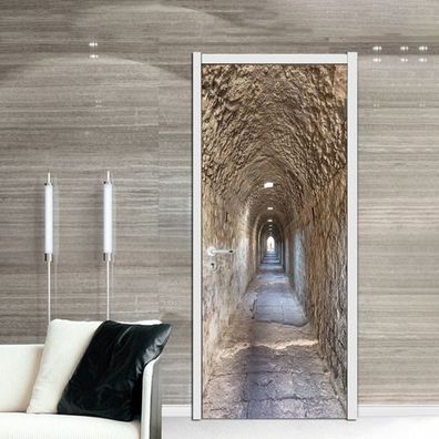 Türtapete 88x200cm Steintunnel Gang – Türposter Fototapete AstraDesign