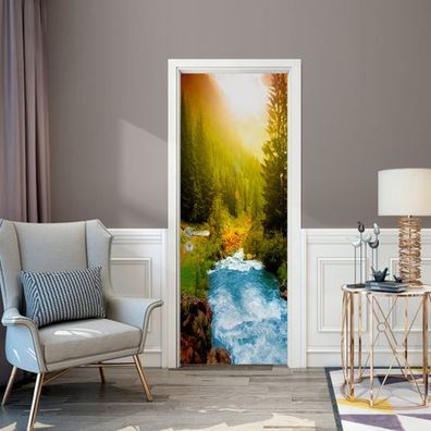 Türtapete 88x200cm Idyllischer Flusslauf – Natur Türposter AstraDesign