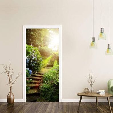 Türtapete 88x200cm Wald Stufen – Natur Türposter Fototapete AstraDesign