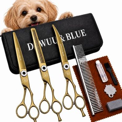 Hundescheren Set 10in1 - 2x Grooming Schere + Effilierschere 7,0 Zoll