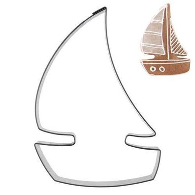 Ausstechform in Segelbootform aus Stahl, 8,5 cm