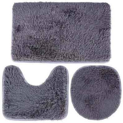 Set mit 3 grauen Badezimmermatten