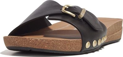 FitFlop Damen Sandalen Iqushion Adjustable Buckle Leather Slides HF1
