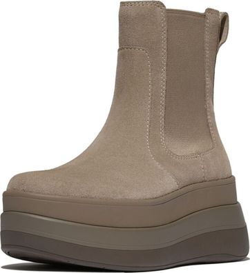 FitFlop Damen Stiefel F-Mode Stack Suede Chelsea Boots E2K