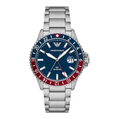Emporio Armani World Explorer GMT Herren Uhr AR11590 Dualzeit Edelstahl