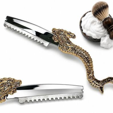 Professionelles Rasiermesser Barber-Razor Drachen-Design Gold