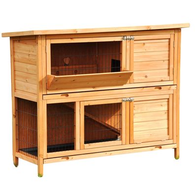 Nanook Kleintierstall Bommel natur Kaninchenstall 122 x 50 x 103 cm