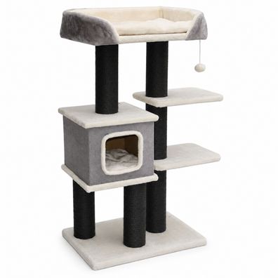 Nanook Kratzbaum Katzenbaum, schwarz/grau 119 x 77 x 42 cm Sisal und Liegeplätze