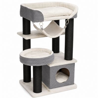 Nanook Kratzbaum Katzenbaum, grau 49 x 40 x 90 cm Sisal und Liegeplätze