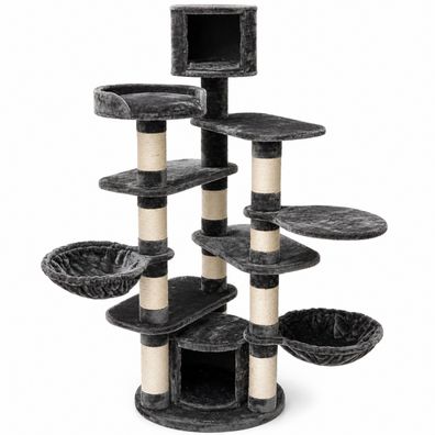 Nanook Kratzbaum Phoenix, grau Katzen 180 x 130 x 60 cm Sisal und Liegeplätze