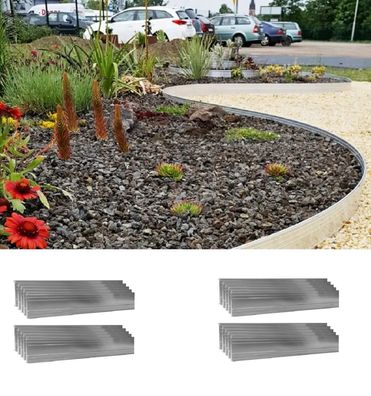 20er Set ultra starker Alu Rasenkanten 10cm x 1m (20m)