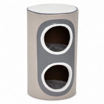 Nanook Kratztonne Nala beige Katzen 71 x 38 x 38 cm 2 Höhlen und Liegeplatz