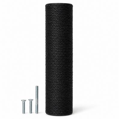 Nanook Sisal-Ersatzkratzstamm 50 cm Kratzbaum Ø 11 cm, Schwarz, M8 inkl. Schrauben
