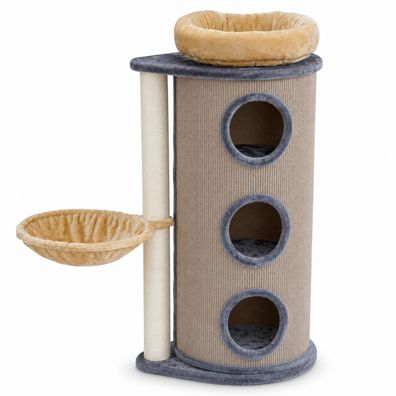 Nanook Kratztonne, grau/beige Katzen 114 x 85 x 45 cm Höhlen und Sisalflächen