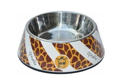 Nanook Melamin-Futternapf Giraffe mit Edelstahleinsatz 17,5 x 6 cm