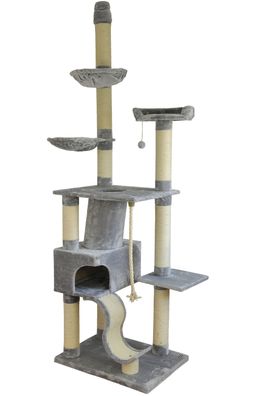 Nanook Deckenhoher Kratzbaum Sigurd grau Katzen 250-275 cm höhenverstellbar