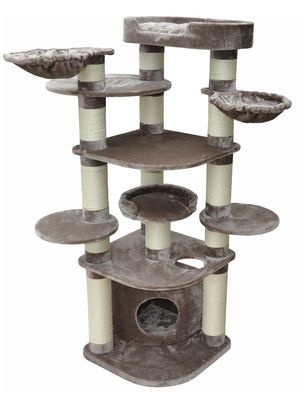 Nanook XXL Kratzbaum Gigant braun Katzen 202 x 70 x 70 cm für große Katzen