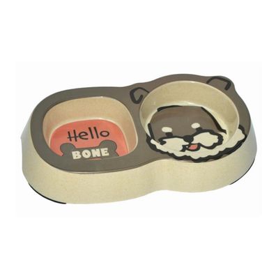 Nanook Doppelnapf Bambus 200und250 ml 27,5 x 17 cm